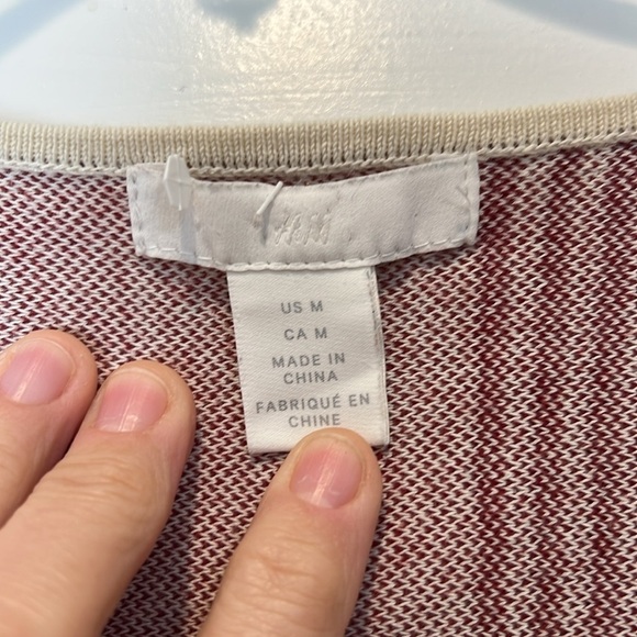 H&M Burgundy and Cream Knit sweater top and skirt set. Size medium/large. - Picture 3 of 8